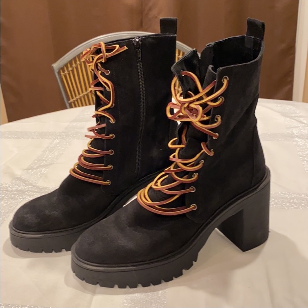 Free people Dylan black suede combat boots - Picture 3 of 9